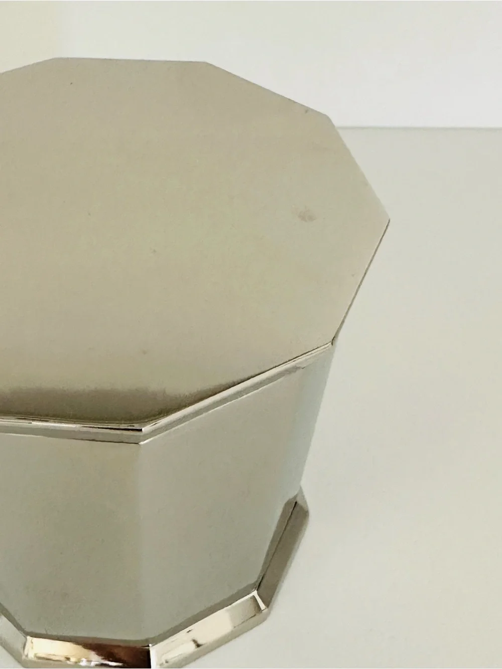 Restoration Hardware Faceted Wide Canister in Polished Nickel